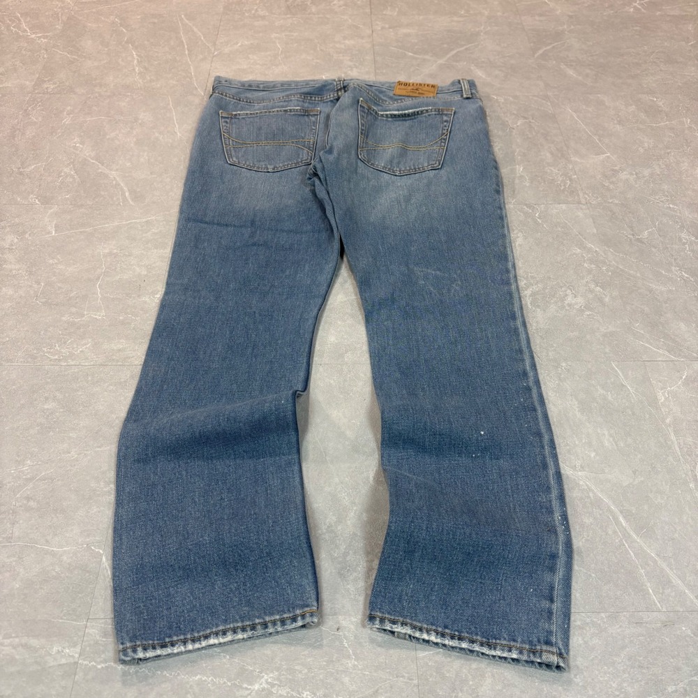 Hollister‎ California Mens Straight Leg Jeans Blue Paint Splatter 36x30